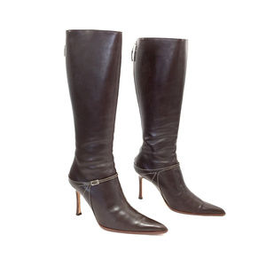 Lambertson Truex D. Brown Leather Knee High Boots